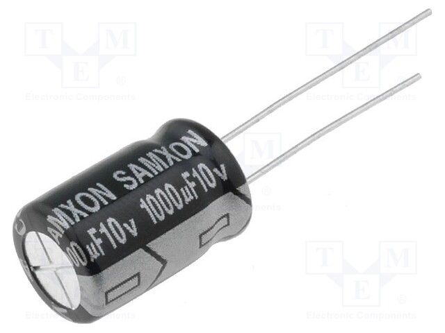 Capacitor: electrolytic; low impedance; THT; 1000uF; 10VDC; ±20%