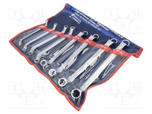 Wrenches set; box,bent; Pcs: 8