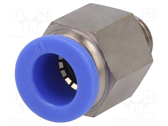 Push-in fitting; straight; -0.95÷15bar; nickel plated brass