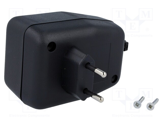 Enclosure: for power supplies; X: 62mm; Y: 85mm; Z: 50mm; black