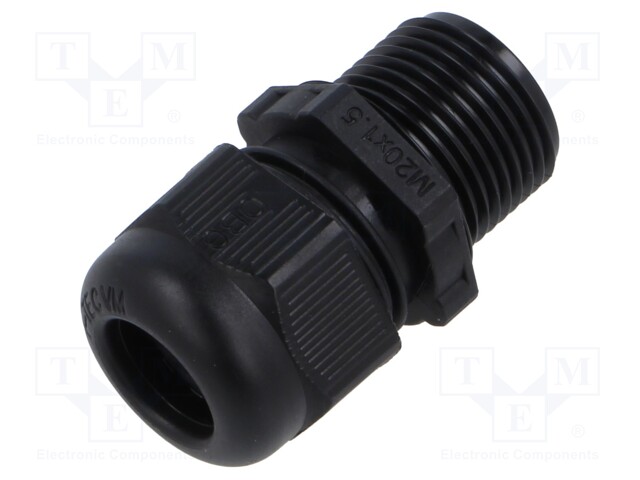 Cable gland; with long thread; M20; black