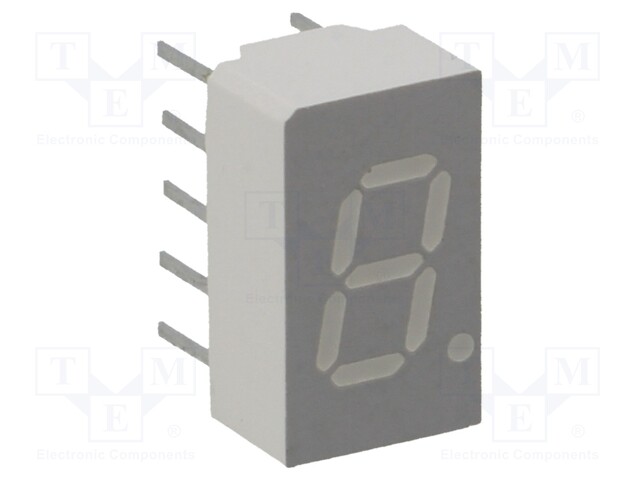 Display: LED; 7-segment; 7.62mm; 0.3"; No.char: 1; red; anode; 2÷2.5V