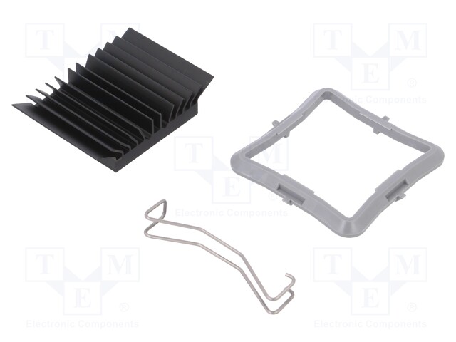 Heatsink: extruded; grilled; black; L: 32.5mm; W: 32.5mm; H: 9.5mm