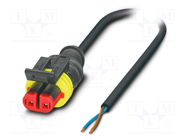 Connection lead; Superseal; PIN: 2; straight; 10m; plug; 24VAC; 8A