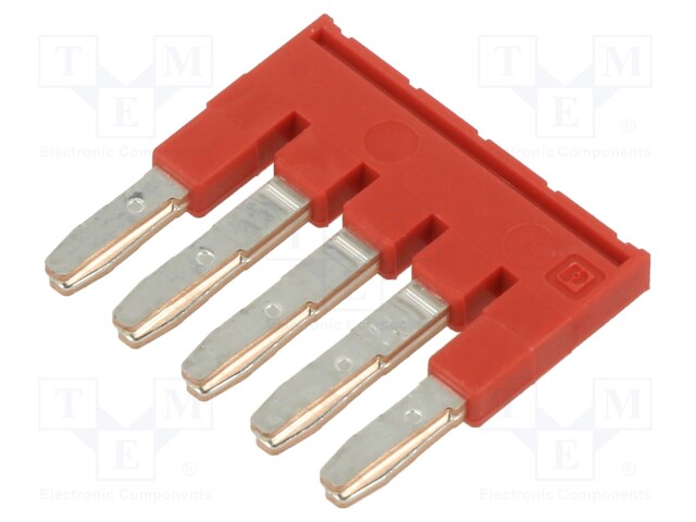 Comb bridge; ways: 5; red; Width: 5mm; UL94V-0
