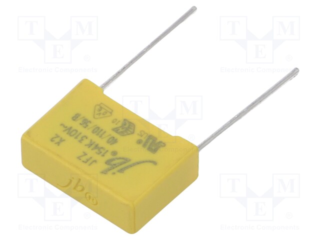 Capacitor: polypropylene; X2; 150nF; 15mm; ±10%; 18x12x6mm; 310VAC