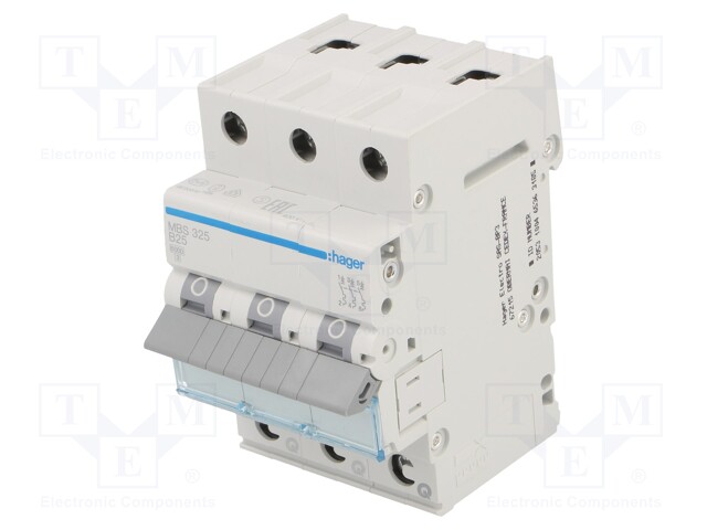 Circuit breaker; 230/400VAC; Inom: 25A; Poles: 3; DIN; Charact: B