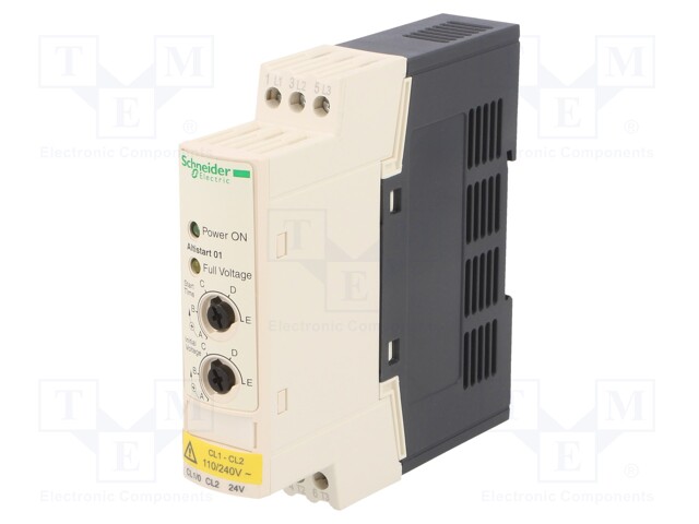 Module: soft-start; Usup: 230VAC; DIN; 24VDC; 0.75kW; 1÷5/1÷5s; 6A