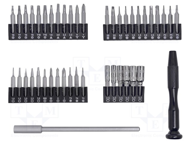 Kit: screwdriver bits; Pcs: 44; ESD