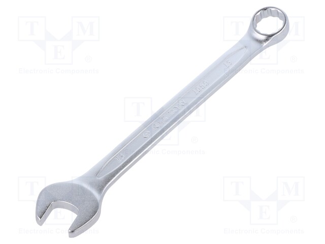 Wrench; combination spanner; 15mm; Chrom-vanadium steel; L: 195mm