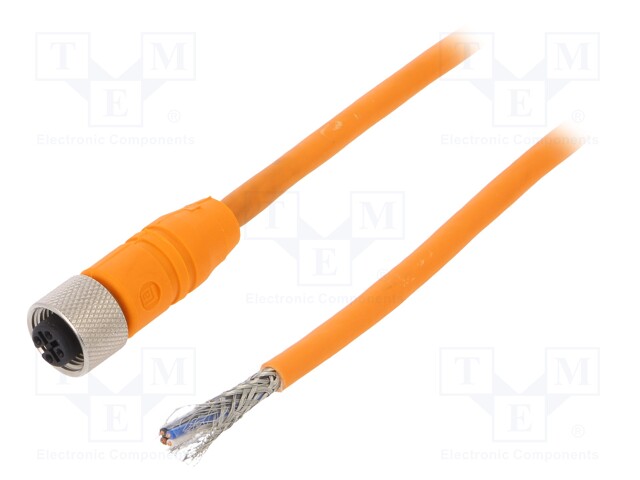 Connection lead; M12; PIN: 4; straight; 2m; plug; 240VAC; 4A; IP67