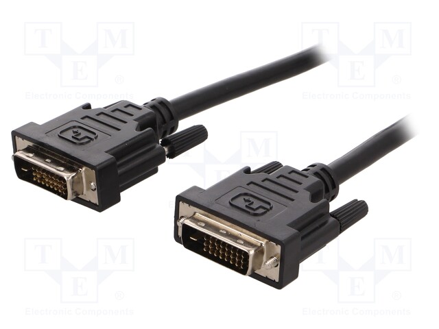 Cable; dual link; DVI-D (24+1) plug,both sides; 3m; black