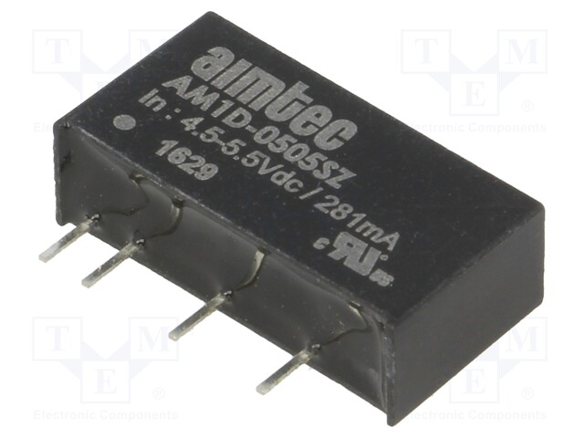 Converter: DC/DC; 1W; Uin: 4.5÷5.5V; 5VDC; Iout: 200mA; SIP7; 2.3g