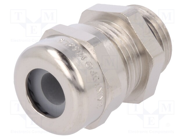 Cable gland; M16; IP68; Mat: brass; Body plating: nickel