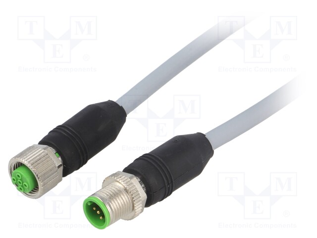 Connection lead; M12; PIN: 5; straight; 1m; plug