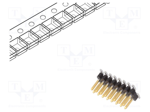 Pin header; pin strips; Minitek127; male; PIN: 16; vertical; 1.27mm