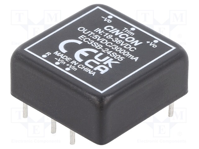 Converter: DC/DC; 15W; Uin: 18÷36V; Uout: 5VDC; Iout: 0÷3000mA; 18g