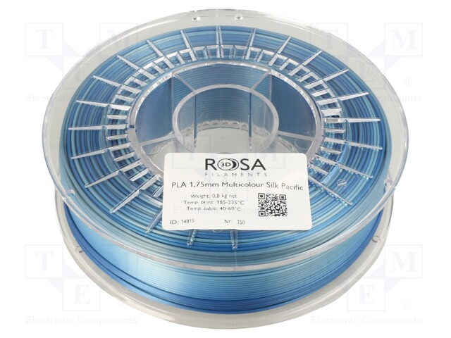 Filament: PLA Multicolour; 1.75mm; pacific; 195÷225°C; 800g