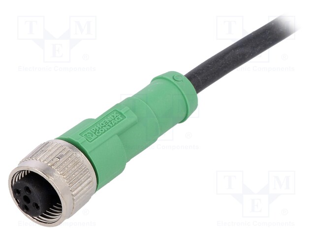 Connection lead; M12; PIN: 4; straight; 5m; plug; 250VAC; 4A; 250VDC