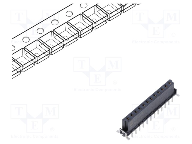 Connector: PCB to PCB; female; PIN: 12; 2.54mm; -55÷125°C; 19A; THT