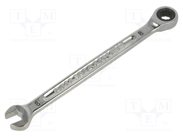 Wrench; combination spanner,with ratchet,with joint; 8mm