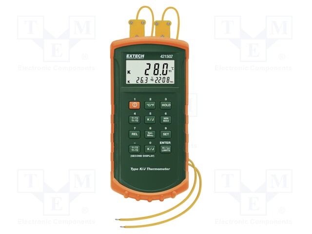Meter: temperature; LCD; Accur: ±(0,05% + 0,3°C); -20÷1370°C