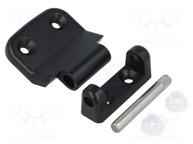 Hinge; Width: 48mm; zinc and aluminium alloy; black; H: 45mm