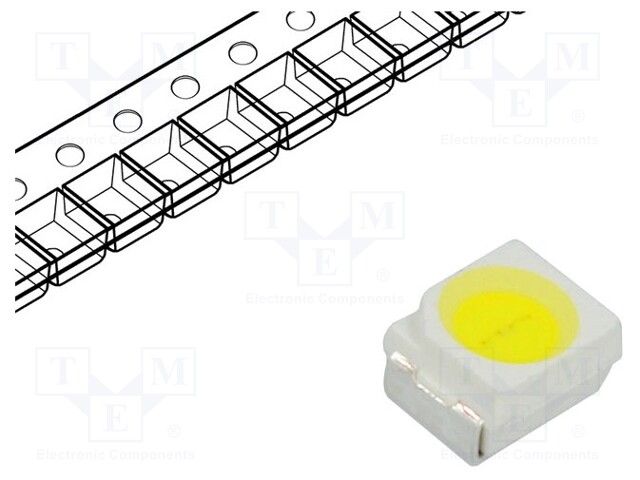 LED; SMD; 3528,PLCC2; white cold; 1000÷1400mcd; 120°; 20mA; 95mW