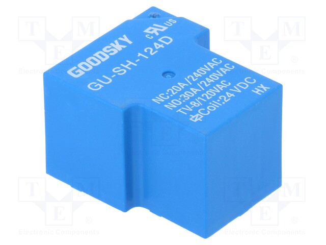 Relay: electromagnetic; SPDT; Ucoil: 24VDC; 30A; Series: GU; 930mW