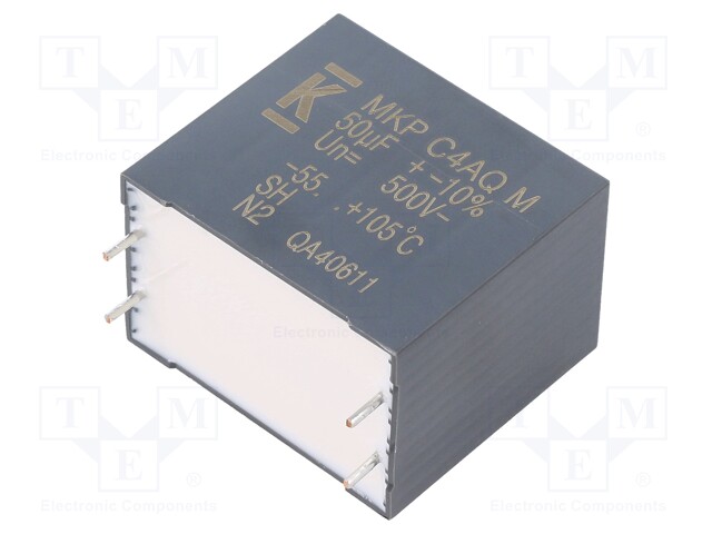 Capacitor: polypropylene; DC-Link; 50uF; ESR: 2.8mΩ; THT; ±10%