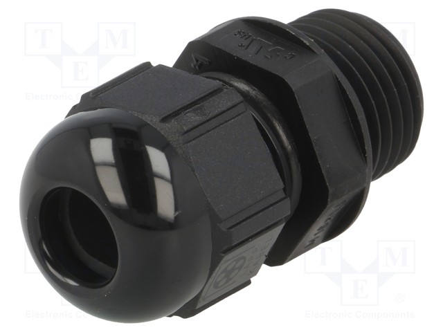 Cable gland; with long thread; M16; Mat: polyamide; black