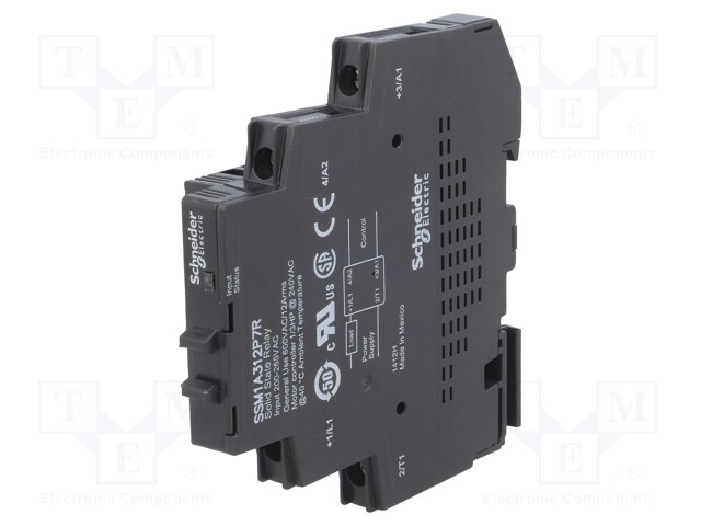 Relay: solid state; Ucntrl: 200÷265VAC; 12A; 48÷600VAC; DIN; 18mm