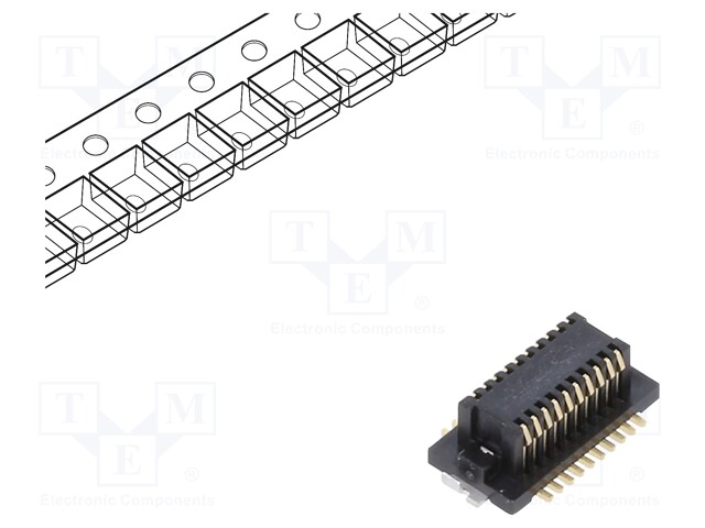 Connector: PCB to PCB; female; PIN: 20; 0.5mm; H: 2.7mm; gold-plated