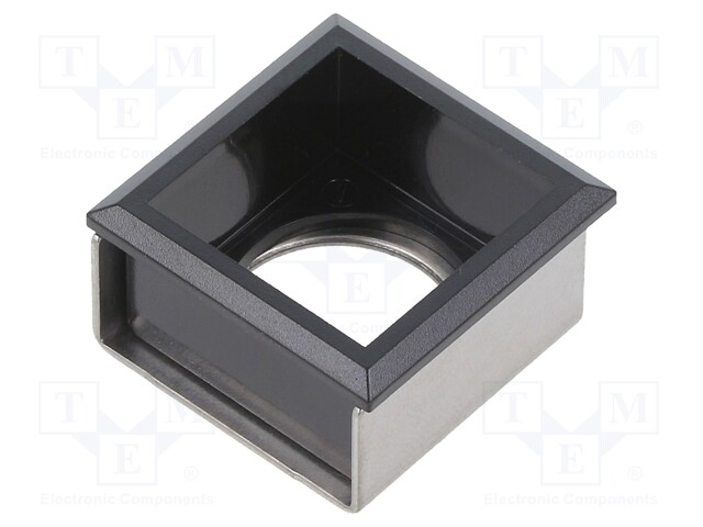 Button holder; 22mm; 61; 21x21mm; Face dim: 24x24mm; Body: black