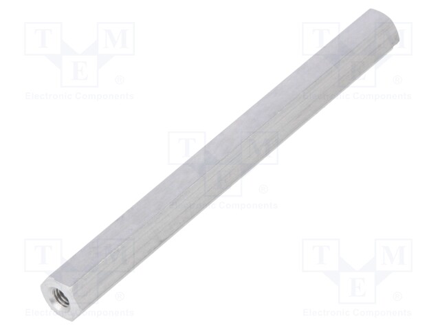 Screwed spacer sleeve; Int.thread: M3; 65mm; hexagonal; aluminium