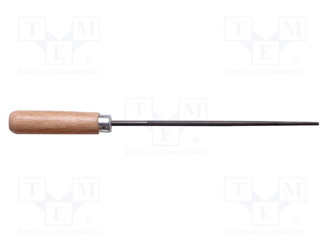 File; needle; round; Handle material: wood; 100mm