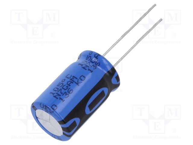 Capacitor: electrolytic; THT; 220uF; 63VDC; Ø12.5x20mm; Pitch: 5mm