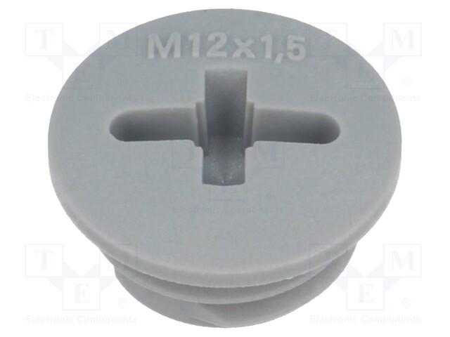 Stopper; M12; IP54; Mat: polyamide; dark grey