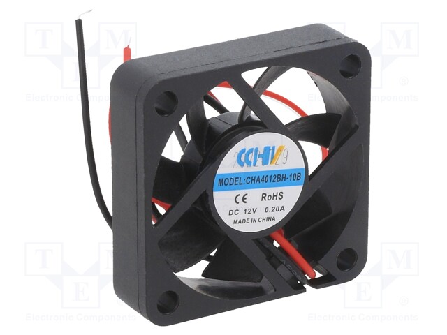 Fan: DC; axial; 12VDC; 40x40x10mm; 15.89m3/h; 34dBA; ball bearing