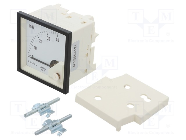 Meter; on panel; analogue; 0÷40mA; Class: 1,5; IP52; Length: 61mm