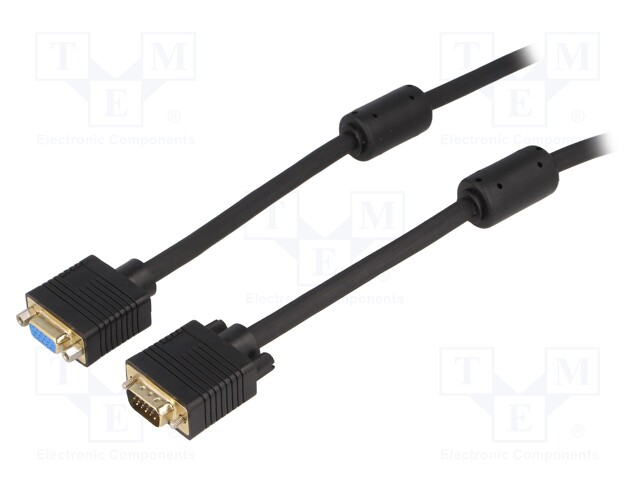 Cable; D-Sub 15pin HD plug,D-Sub 15pin HD socket; 15m