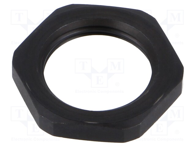 Nut; M20; 1.5; steel; Plating: oxidized; 27mm; black