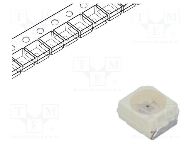 LED; SMD; PLCC2; yellow; 180÷355mcd; 3x2.8x1.75mm; 120°; 2.2V; 20mA