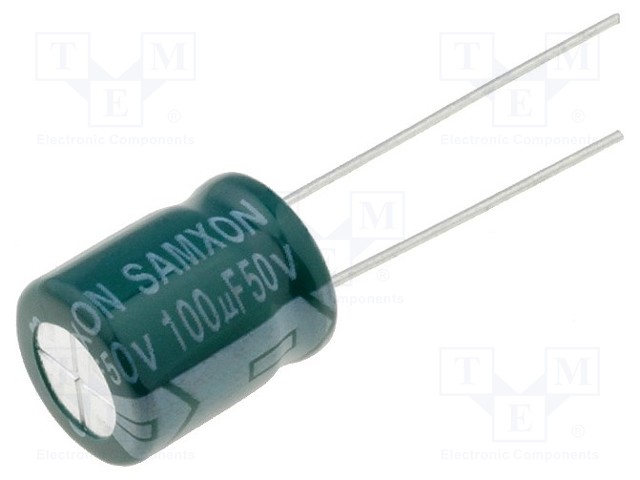 Capacitor: electrolytic; low impedance; THT; 100uF; 50VDC; ±20%