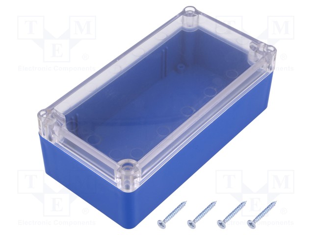 Enclosure: multipurpose; X: 82mm; Y: 158mm; Z: 55mm; ABS; blue; gasket