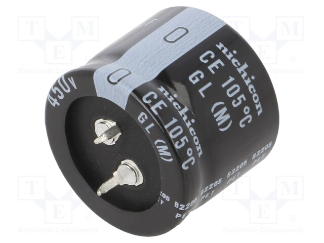 Capacitor: electrolytic; SNAP-IN; 220uF; 450VDC; Ø30x25mm; ±20%