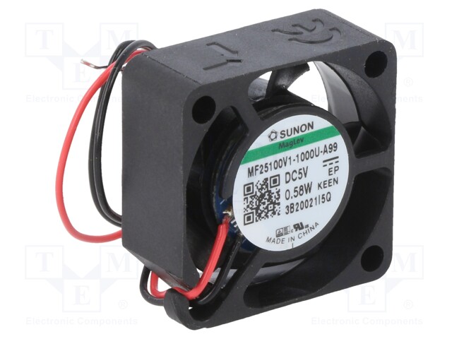 Fan: DC; axial; 5VDC; 25x25x10mm; 5.94m3/h; 23dBA; Vapo; 13000rpm