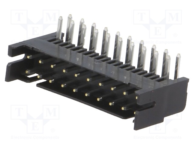 Socket; wire-board; female; DF11; 2mm; PIN: 20; THT; on PCBs; tinned