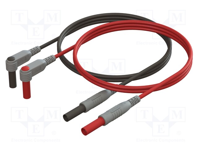 Test leads; Inom: 10A; Len: 1m; insulated; black,red; -20÷80°C