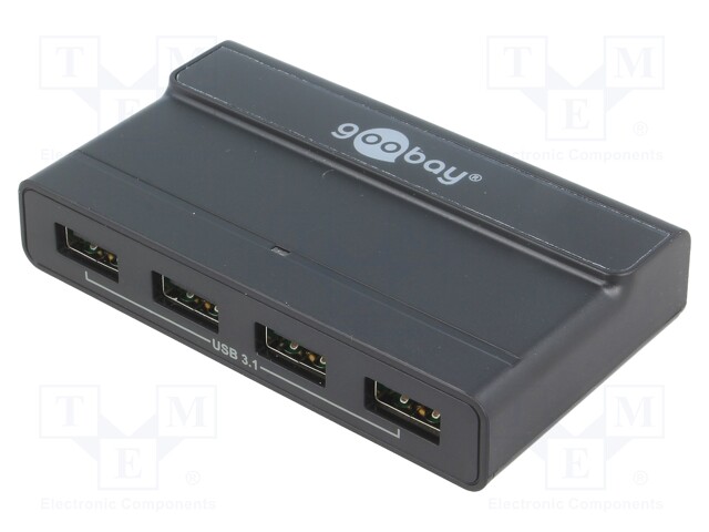 Hub USB; USB 1.1,USB 2.0,USB 3.0,USB 3.1; black; 10Gbps; 0.5m